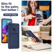 Silikon Handyhülle für Samsung Galaxy A21s Hülle mit Kartenfach Slim Wallet Case