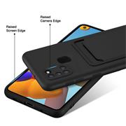 Silikon Handyhülle für Samsung Galaxy A21s Hülle mit Kartenfach Slim Wallet Case