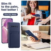 Silikon Handyhülle für Samsung Galaxy S10 Hülle mit Kartenfach Slim Wallet Case