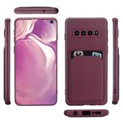 Silikon Handyhülle für Samsung Galaxy S10 Hülle mit Kartenfach Slim Wallet Case