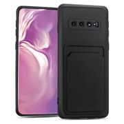 Silikon Handyhülle für Samsung Galaxy S10 Plus Hülle mit Kartenfach Slim Wallet Case