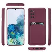 Silikon Handyhülle für Samsung Galaxy S20 Plus Hülle mit Kartenfach Slim Wallet Case