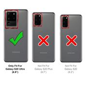 Silikon Handyhülle für Samsung Galaxy S20 Ultra Hülle mit Kartenfach Slim Wallet Case