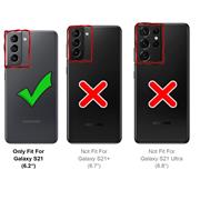 Silikon Handyhülle für Samsung Galaxy S21 Hülle mit Kartenfach Slim Wallet Case