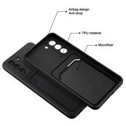 Silikon Handyhülle für Samsung Galaxy S21 Hülle mit Kartenfach Slim Wallet Case
