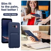 Silikon Handyhülle für Samsung Galaxy S8 Hülle mit Kartenfach Slim Wallet Case