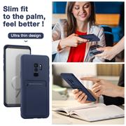 Silikon Handyhülle für Samsung Galaxy S9 Hülle mit Kartenfach Slim Wallet Case