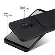 Silikon Handyhülle für Samsung Galaxy S9 Plus Hülle mit Kartenfach Slim Wallet Case