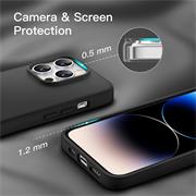 Silikon Hülle für Apple iPhone 14 Pro Max Schutzhülle Matt Schwarz Backcover Handy Case