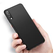 Silikon Hülle für Huawei P20 Schutzhülle Matt Schwarz Backcover Handy Case