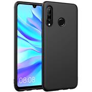 Silikon Hülle für Huawei P30 Lite Schutzhülle Matt Schwarz Backcover Handy Case