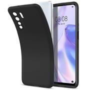 Silikon Hülle für Huawei P40 Lite 5G Schutzhülle Matt Schwarz Backcover Handy Case