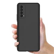 Silikon Hülle für Huawei P Smart 2021 Schutzhülle Matt Schwarz Backcover Handy Case