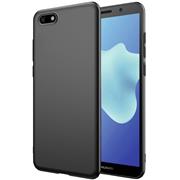 Silikon Hülle für Huawei Y5 2018 Schutzhülle Matt Schwarz Backcover Handy Case