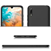 Silikon Hülle für Huawei Y5 2019 Schutzhülle Matt Schwarz Backcover Handy Case