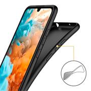 Silikon Hülle für Huawei Y6 2019 Schutzhülle Matt Schwarz Backcover Handy Case