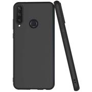 Silikon Hülle für Huawei Y6p Schutzhülle Matt Schwarz Backcover Handy Case