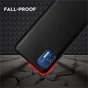 Silikon Hülle für Motorola Edge 20 Lite Schutzhülle Matt Schwarz Backcover Handy Case