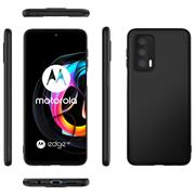Silikon Hülle für Motorola Edge 20 Schutzhülle Matt Schwarz Backcover Handy Case