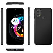 Silikon Hülle für Motorola Moto E20/E30/E40 Schutzhülle Matt Schwarz Backcover Handy Case