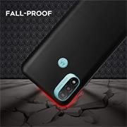 Silikon Hülle für Motorola Moto E20/E30/E40 Schutzhülle Matt Schwarz Backcover Handy Case