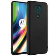 Silikon Hülle für Motorola Moto G9 Play Schutzhülle Matt Schwarz Backcover Handy Case