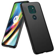 Silikon Hülle für Motorola Moto G9 Play Schutzhülle Matt Schwarz Backcover Handy Case