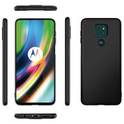 Silikon Hülle für Motorola Moto G9 Play Schutzhülle Matt Schwarz Backcover Handy Case