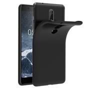 Silikon Hülle für Nokia 5.1 Schutzhülle Matt Schwarz Backcover Handy Case