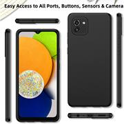 Silikon Hülle für Samsung Galaxy A03 Schutzhülle Matt Schwarz Backcover Handy Case