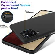 Silikon Hülle für Samsung Galaxy A12 / M12 Schutzhülle Matt Schwarz Backcover Handy Case