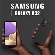 Silikon Hülle für Samsung Galaxy A32 5G Schutzhülle Matt Schwarz Backcover Handy Case