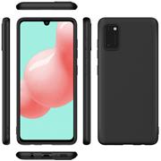 Silikon Hülle für Samsung Galaxy A41 Schutzhülle Matt Schwarz Backcover Handy Case