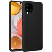 Silikon Hülle für Samsung Galaxy A42 5G Schutzhülle Matt Schwarz Backcover Handy Case