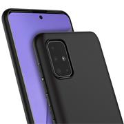 Silikon Hülle für Samsung Galaxy A51 Schutzhülle Matt Schwarz Backcover Handy Case