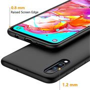 Silikon Hülle für Samsung Galaxy A70 Schutzhülle Matt Schwarz Backcover Handy Case