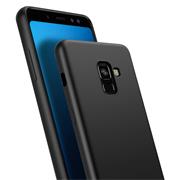 Silikon Hülle für Samsung Galaxy A6 Plus Schutzhülle Matt Schwarz Backcover Handy Case