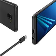 Silikon Hülle für Samsung Galaxy A8 Plus Schutzhülle Matt Schwarz Backcover Handy Case