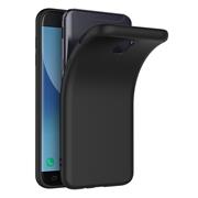 Silikon Hülle für Samsung Galaxy J3 2017 Schutzhülle Matt Schwarz Backcover Handy Case