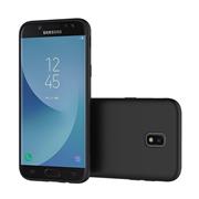 Silikon Hülle für Samsung Galaxy J3 2017 Schutzhülle Matt Schwarz Backcover Handy Case