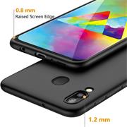 Silikon Hülle für Samsung Galaxy M20 Schutzhülle Matt Schwarz Backcover Handy Case