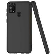 Silikon Hülle für Samsung Galaxy M31 Schutzhülle Matt Schwarz Backcover Handy Case