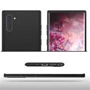 Silikon Hülle für Samsung Galaxy Note 10 Schutzhülle Matt Schwarz Backcover Handy Case