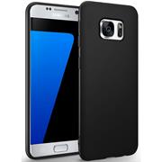 Silikon Hülle für Samsung Galaxy S7 Schutzhülle Matt Schwarz Backcover Handy Case