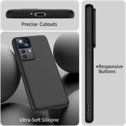 Silikon Hülle für Xiaomi 12T / 12T Pro Schutzhülle Matt Schwarz Backcover Handy Case