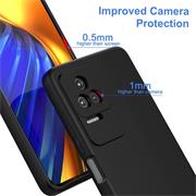 Silikon Hülle für Xiaomi Poco F4 Schutzhülle Matt Schwarz Backcover Handy Case