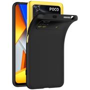 Silikon Hülle für Xiaomi Poco M4 Pro 4G Schutzhülle Matt Schwarz Backcover Handy Case