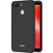 Silikon Hülle für Xiaomi Redmi 6 Schutzhülle Matt Schwarz Backcover Handy Case