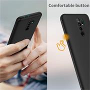 Silikon Hülle für Xiaomi Redmi 9 Schutzhülle Matt Schwarz Backcover Handy Case