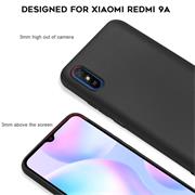 Silikon Hülle für Xiaomi Redmi 9A Schutzhülle Matt Schwarz Backcover Handy Case